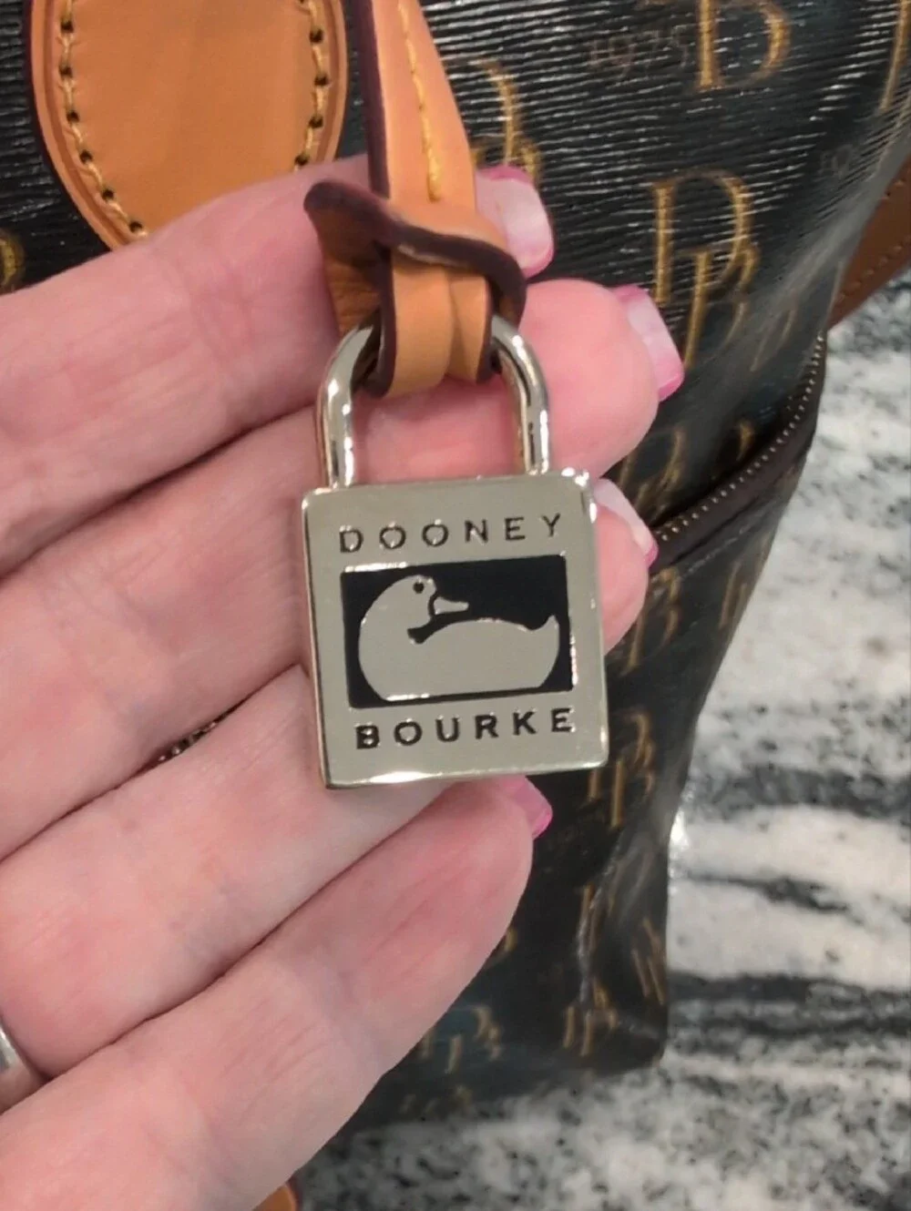 Dooney & Bourke Dillen Monogram Epi-Style Florentine Satchel - VINTAGE RARE
